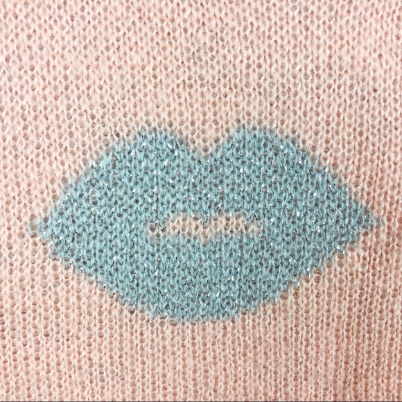 Torrid Blush Lip Print Lurex Intarsia Sweater - Picture 4 of 7
